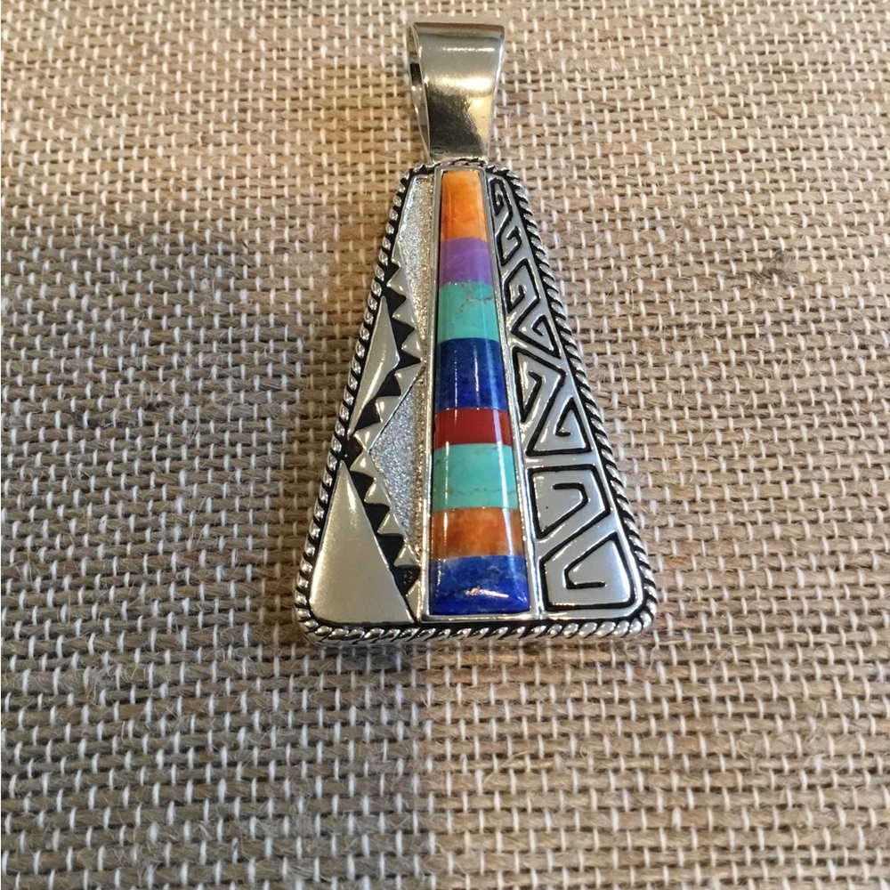 Sincerely Southwest by Carolyn Pollack Sterling Inlay Pendant